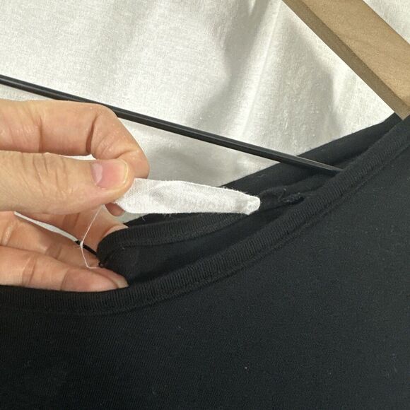 BomBom USA Lagenlook Oversized Black Midi Dress Womens Size S Cross Back Boho - Picture 6 of 11